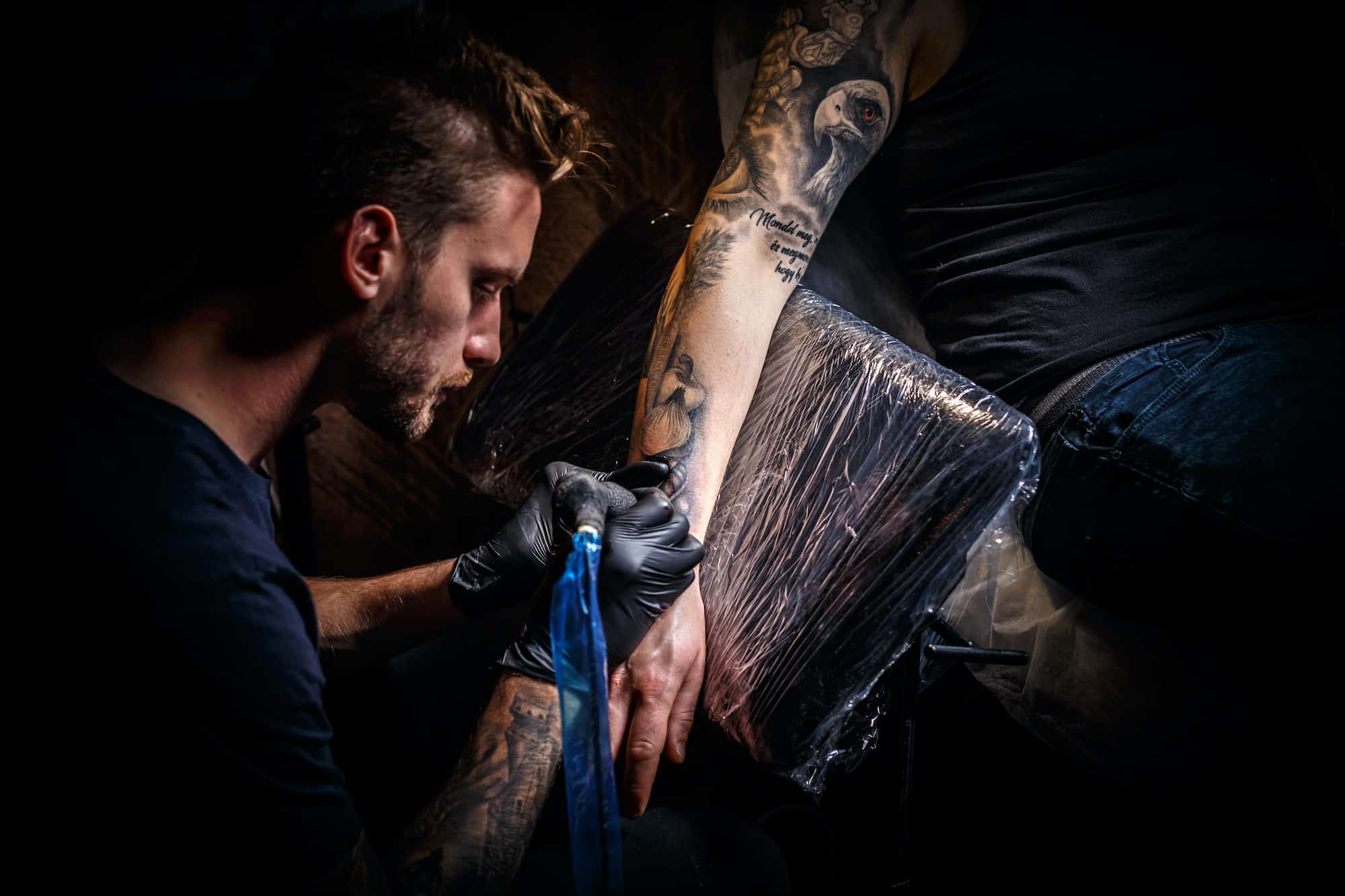 Bearded tattoo artist