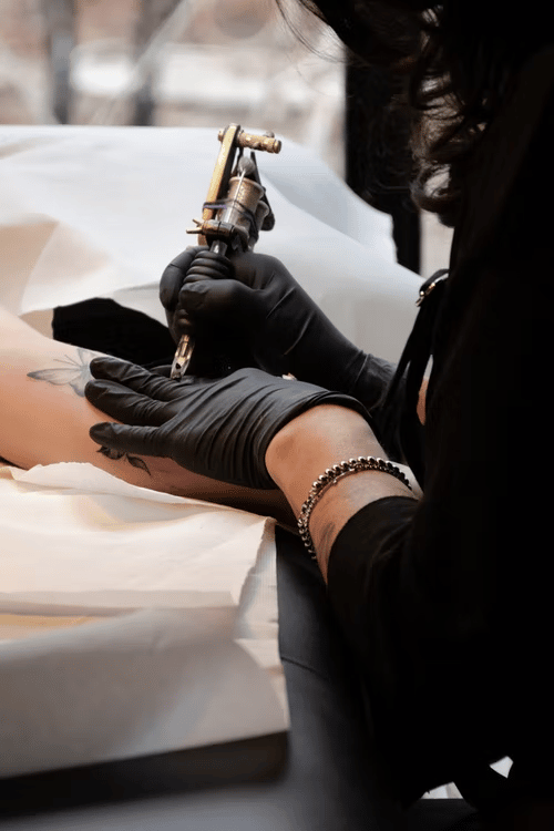 Tattoo making in process