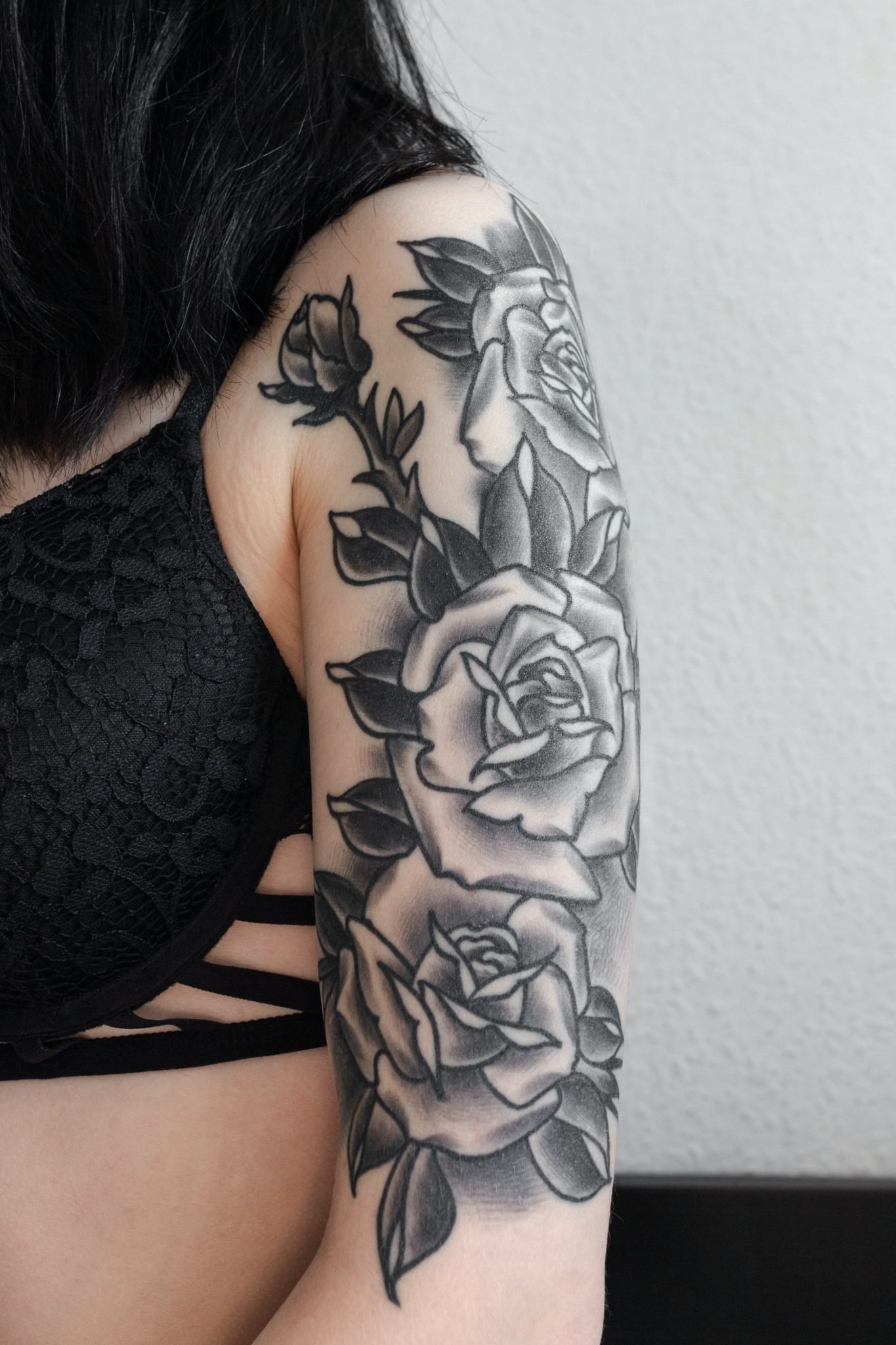 Rose Cover Up Tattoo, sleeve tattoos, Sleeve Tattoo For Women