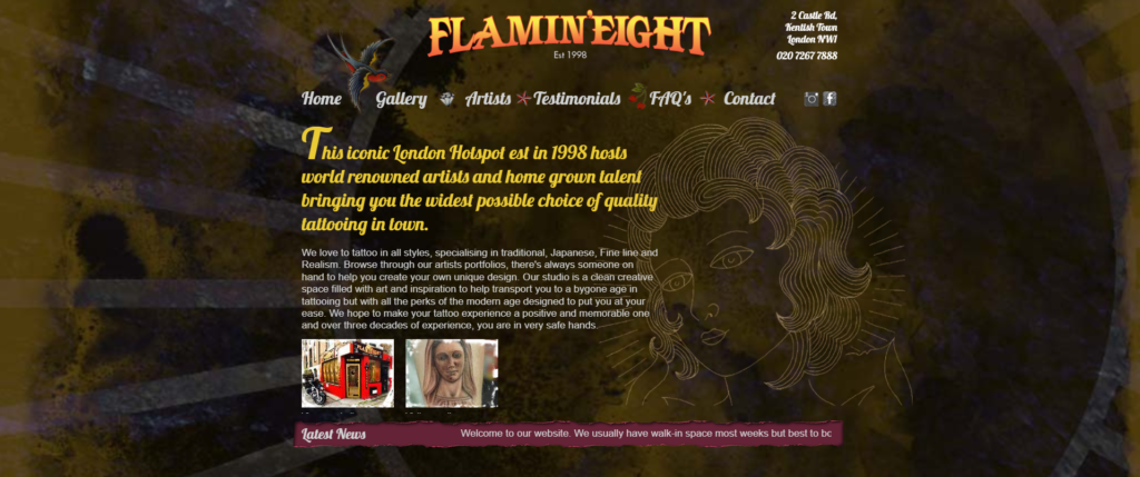 5. Flamin’ Eight Tattoo Studio