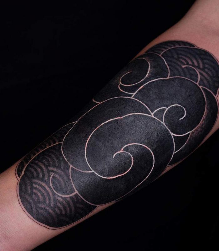 Black Tattoo cover up on arm