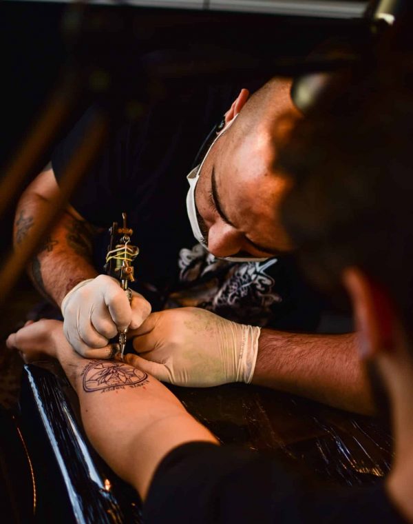 A customer Getting Tattoo