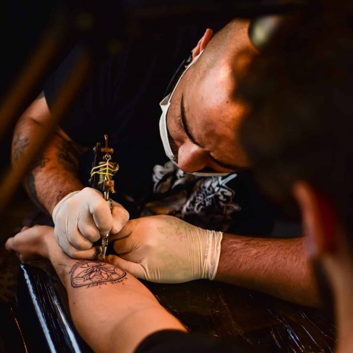 A customer Getting Tattoo