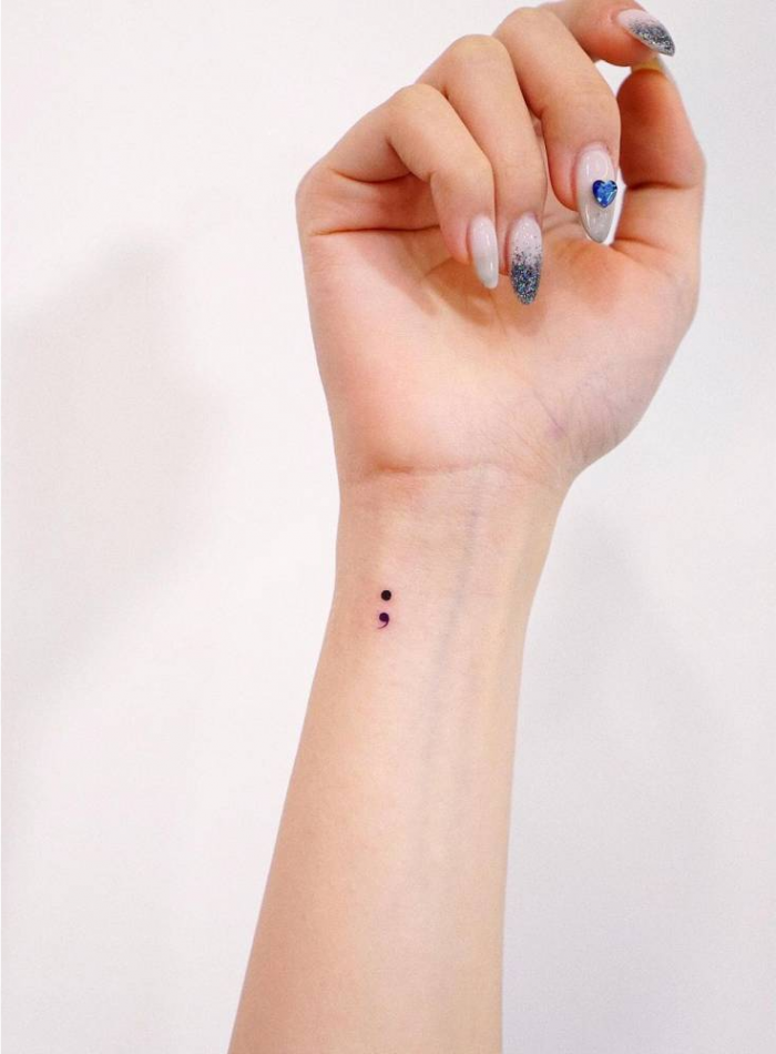 Semicolon Tattoo on wrist